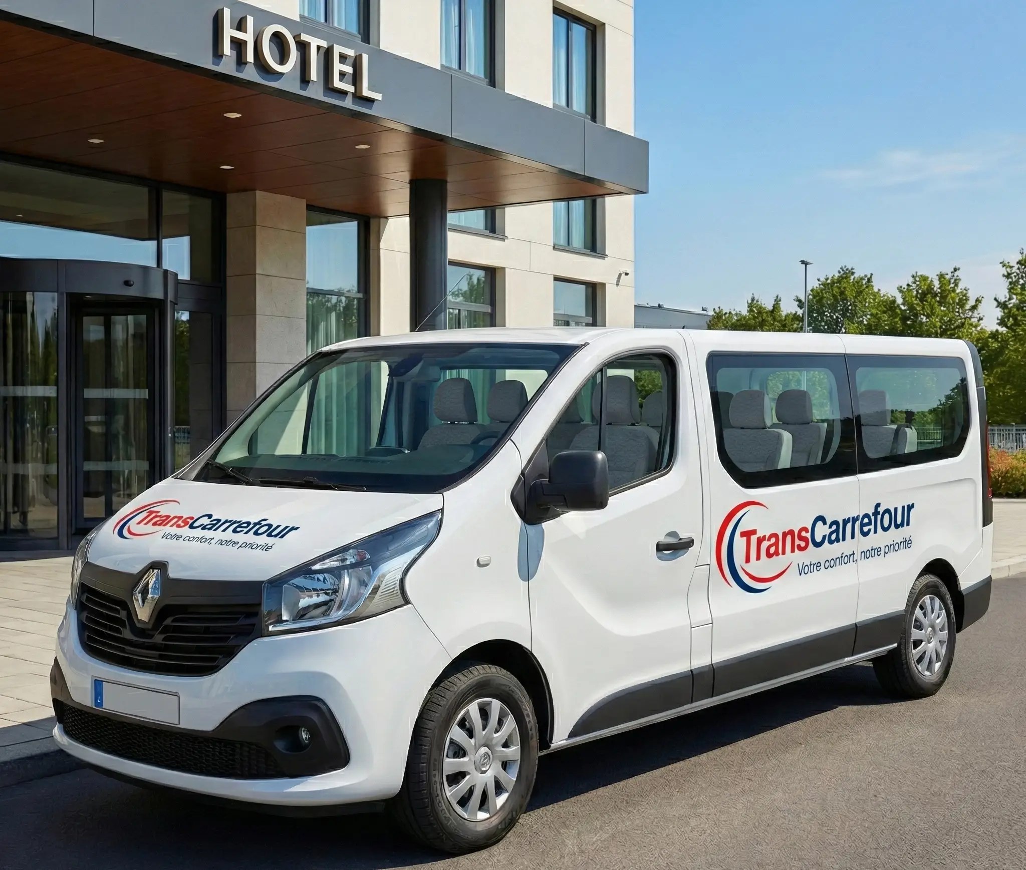 Fourgon Renault vitré avec sièges - Trans-Carrefour